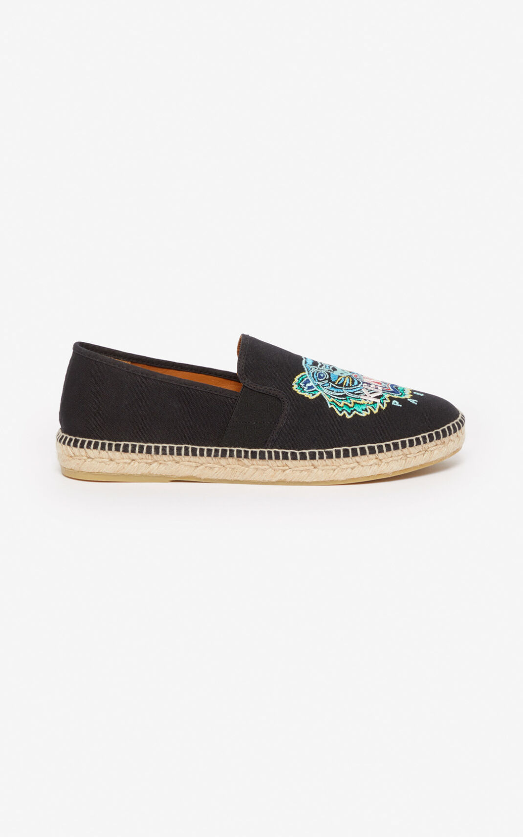 Kenzo Tiger elasticated Espadrilles Herre - Sort DK-327959